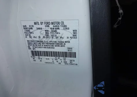 2006 Ford Escape Xlt/Xlt Sport из США, поврежденный, VIN 1FMCU93116KA40302